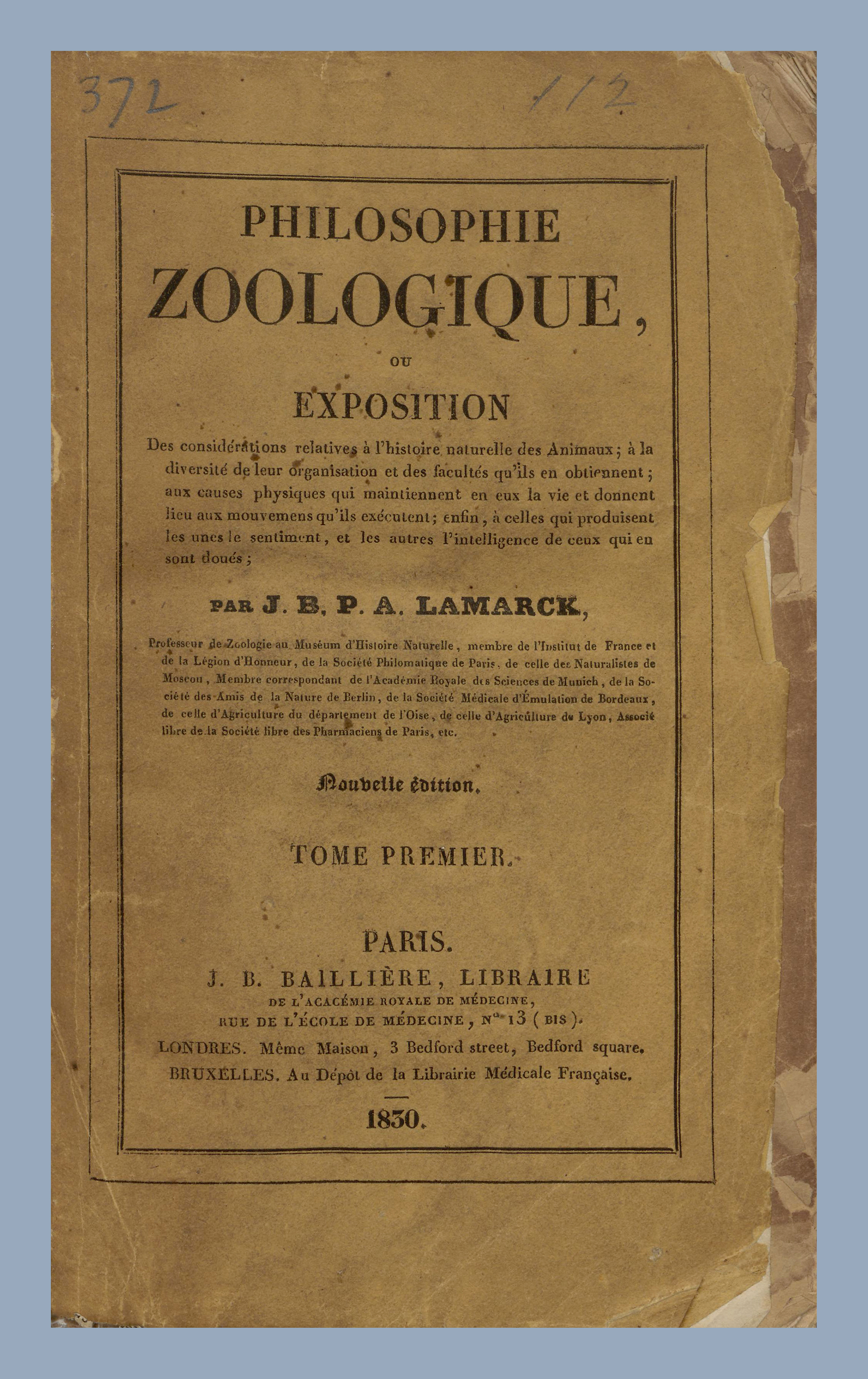 Capa do livro: Filosofia Zoológica